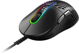 Mountain Makalu 67 RGB Gaming muis met uniek, gepatenteerd lichtgewicht ribdesign constructie, PixArt PAW3370 sensor en 100% PTFE-muisvoetjes (zwart)