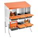 VEVOR 2-laags legnest 795x525x990 mm, 6 compartimenten, metalen kippennest met steunpoten, pluimveenest, oprolbaar nest, ideaal voor hennen, eenden, kippen en ander pluimvee, oranje