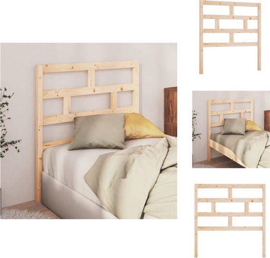 vidaXL Houten Hoofdeinde - Enkele - Klassiek Ontwerp - Massief Grenenhout - 96x4x100 cm - Bruin