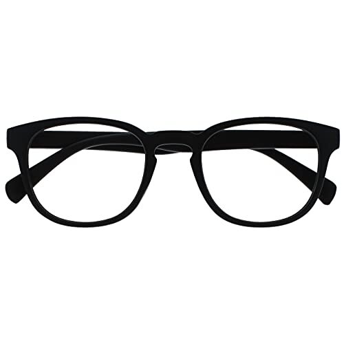 OPULIZE Opulize Pop Retro leesbril rond glad heren dames veerscharnieren R2-1 + 3,50 mat zwart