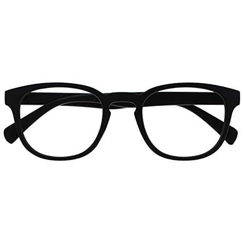 Opulize Pop Retro Leesbril Rond Glad Heren Dames Veerscharnieren R2-1 +3.50 Mat Zwart