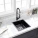 Lendo Online Évier avec égouttoir 440x440x200mm Noir - Inox Anthracite