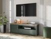 EVOCO meuble TV-HiFi 1 porte 1 tiroir chêne ribbec/vert