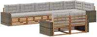 vidaXL Loungeset met 8 zitplaatsen, Naturel en lichtgrijs