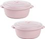 Plasticforte Bol à micro-ondes avec couvercle/valve - 2x - 1,5L - rose clair - plastique - sans BPA
