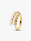 Pandora Behandelde Gecultiveerde Zoetwaterparels & Stenen Open Ring 163146C01-52