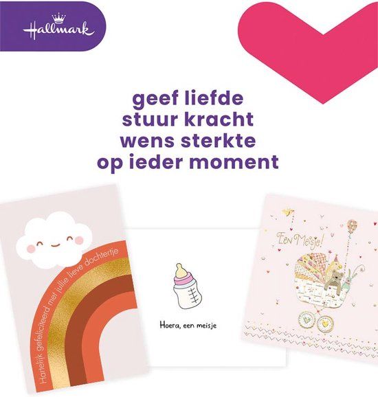Hallmark navulset wenskaarten | geboorte dochter | pak van 6 stuks