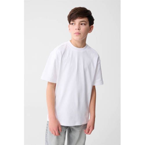Shoeby T-shirt wit Jongens Katoen Ronde hals Logo - maat 146/152