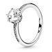 PANDORA Signature Glinsterende kroonring van sterling zilver met heldere zirkonia, 56, Zilver, Zirkonia
