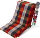 Beautissu Sun-NL Set van 3 Coussin à dossier bas 100x50 cm - Coussin résistant aux UV et de 8 cm d'épaisseur pour chaise de jardin avec sangles de fixation antidérapantes Tissu résistant Orange Beige Ruit