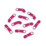 cyclingcolors 10 x vervangende ritssluiting-reparatieset voor ritssluiting, hoofd nr. 5, schuivers voor kleding, tassen, jassen, tassen, koffers, jeans, donkerroze