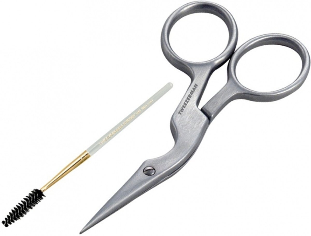 Tweezerman Brow Shaping Scissors & Brush Set 2 st zilver