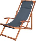 Casaria Ligstoel Acaciahout – Opvouwbaar tot 120kg – Antraciet