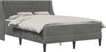 vidaXL Bedframe met matras, donkergrijs, 160 x 200 cm, fluweel