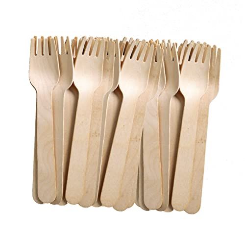 PARENCE Wegwerpbestek van hout, biologisch afbreekbaar, 100 vorken