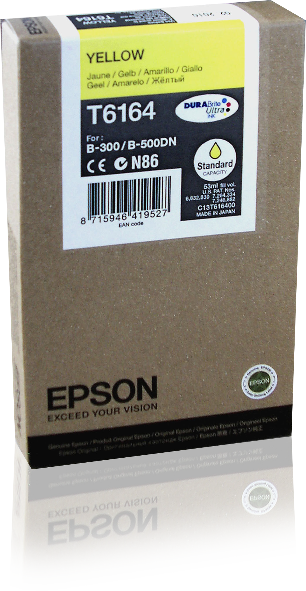 Epson Inkt tank Yellow T6164 DURABrite Ultra Ink single pack / geel