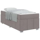 vidaXL Cadre de lit, taupe, 100 x 200 cm, tissu