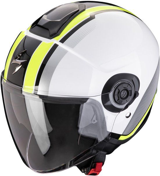 Scorpion Exo-City II Vel Wit Neon Geel Jethelm - Helm