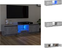 vidaXL Tv-meubel met LED-verlichting 140x40x36 cm betongrijs