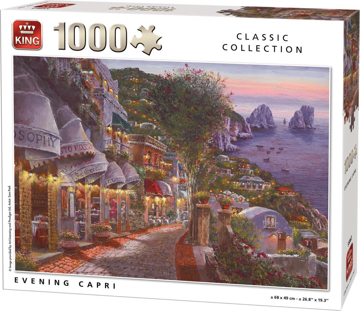 King Puzzel Vakantie Italië- Capri -Evening (in) Capri- 1000 stukjes