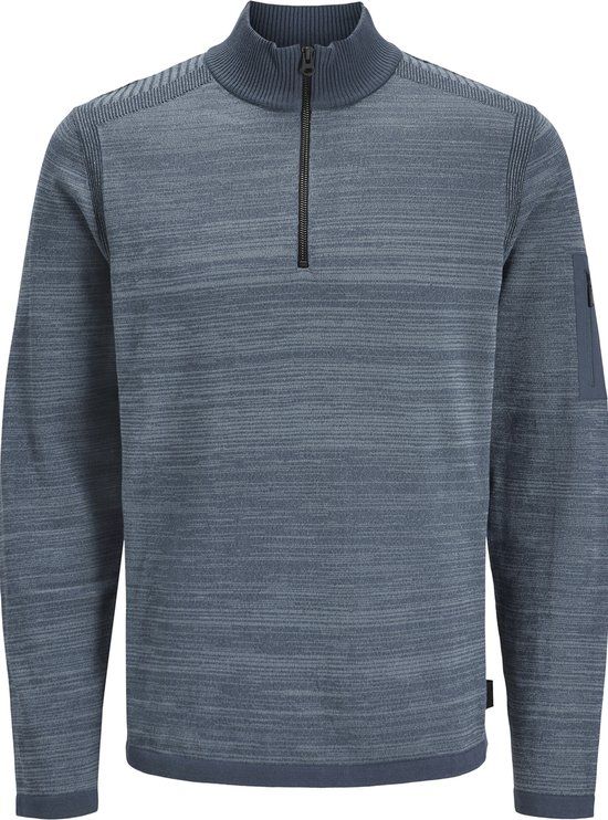Jack & Jones JCOMACE Knit Half Zip Trui - Midnight Navy/melange - Heren Maat M