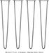 Skiski pieds de table hairpin - acier - 4x71cm - 2 barres 10mm