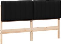 vidaXL - Gestoffeerd hoofdbord - Bruin en Zwart - 150 cm - Massief grenenhout