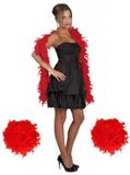 Non-branded 2x pièces boa en plumes rouge 180 cm