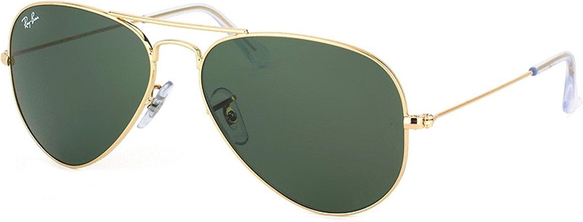Ray-Ban RB3025 W3234 - Aviator Large Metal (Classic) - zonnebril - Goud / Groen Klassiek G-15 - 55mm