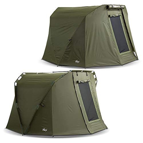 Lucx LX-002+Skin Caracal Bivvy + winterskin 1 tot 2 man vistent + sprei 2 personen karpertent + overwrap hengeltent carp dome + skin 10.000 mm waterkolom,L,olijfGroen