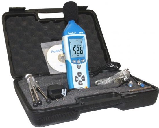 Peaktech P8005: Professionele geluidsmeter met datalogger en usb-aansluiting Voordelig maar met uitstekende kwaliteit