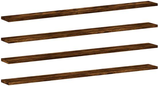 vidaXL Wandschappen 4 st 100x10x1,5 cm bewerkt hout gerookt eikenkleur