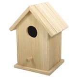 Rayher Klein decoratief houten vogelhuisje, 12,5 x 10 x 17 cm, tweedelig, afneembaar dak, FSC-gecertificeerd, natuurlijke kleur