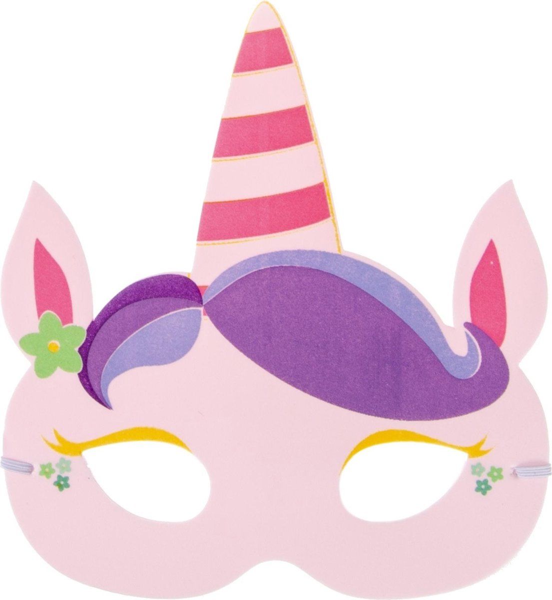 LG-IMPORTS Eenhoornmasker Roze 14 Cm