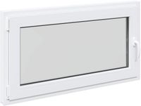 vidaXL Kelderraam RISOR 110 x 50 cm Wit Dubbel Glas PVC Links Binnendraaiend