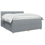 vidaXL Boxspringbed met matras, lichtgrijs, 140 x 190 cm, stof