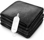 Sinnlein Elektrische deken - 180 x 130 cm - Antraciet - Fleece - 9 Warmtestanden - Timer - Digitaal display