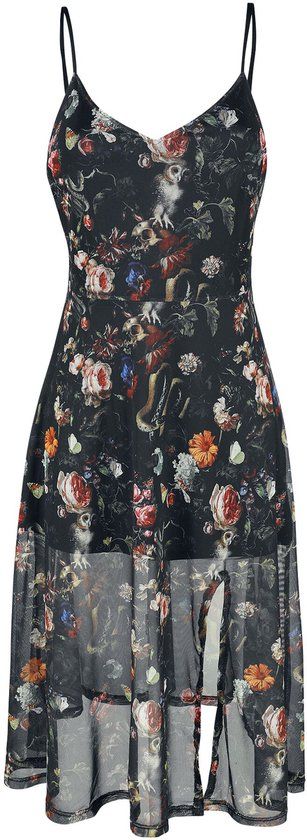 Jawbreaker Night Garden Print Midi Dames Midi-jurk - meerkleurig - S