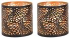 Merkloos 4x Theelichthouders/waxinelichthouders windlichten zwart/goud spiraal/lijnen patroon 13 cm
