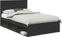 vidaXL - Bedframe - met - lade - Effen - Zwart - 135 - x - 190 - cm - Massief - grenenhout