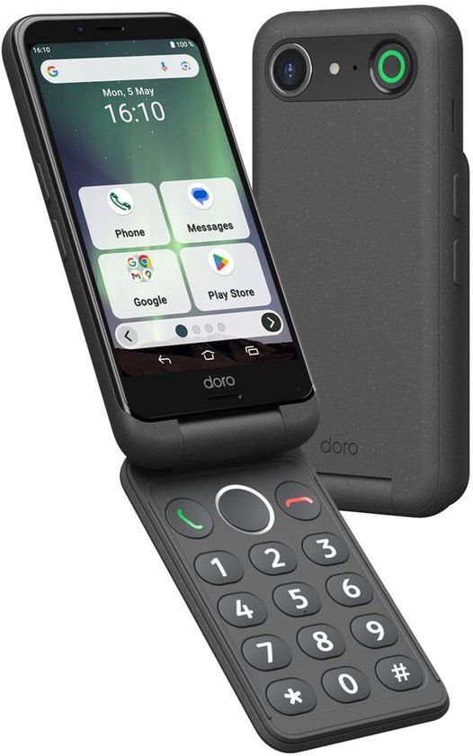Doro Aurora A20 11,4 cm (4.5") Dual SIM Android 14 4G USB Type-C 4 GB 64 GB 3000 mAh Zwart