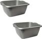 Hega Hogar Afwasteil - 2x - rechthoek - zilver - 3L - 25 x 23 x 10 cm