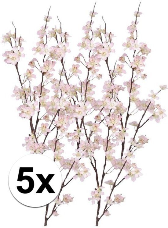 Bellatio Flowers & Plants 5x Appelbloesem tak 84 cm - kunstbloemen