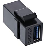 InLine 76202L USB 3.0 Keystone Snap-In Insert, USB-A Buck/Vrouwelijk, Zwart