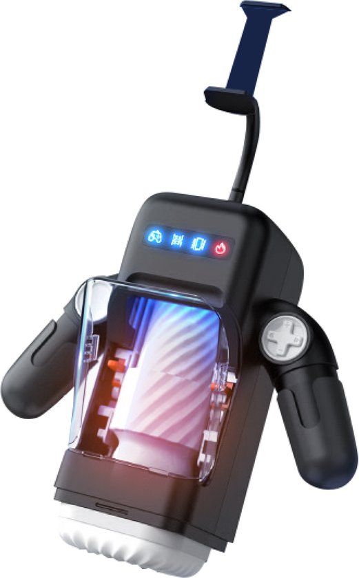Nuvance Masturbator for Men - Black - 22cm - Electric with Heat Function