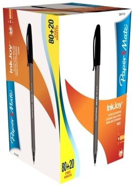 Paper Mate Inkjoy 100 - Balpennen - Zwart - 100 stuks