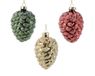 Decoris Dennenappel glas d6.8h9.7 cm a3 kerst