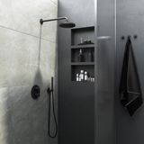 Hotbath Cobber IBS20A inbouw regendoucheset met ronde handdouche aan glijstang en 20cm ronde hoofddouche aan 30cm plafondarm chroom