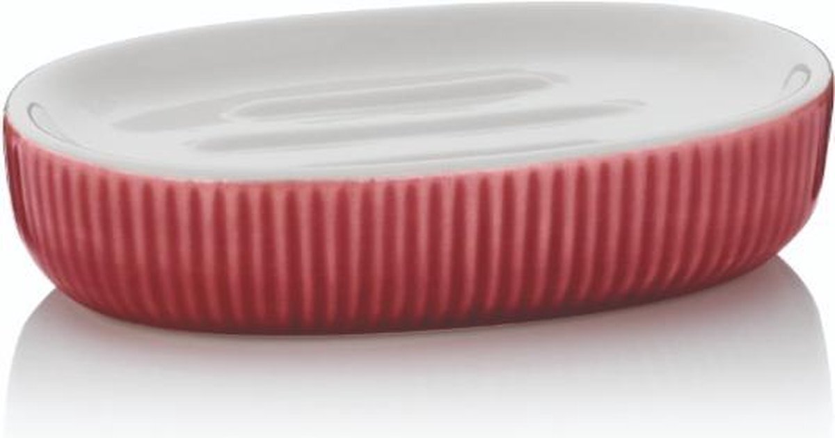 Kela zeephouder Ava 13,5 x 8,5 cm keramiek rood rood