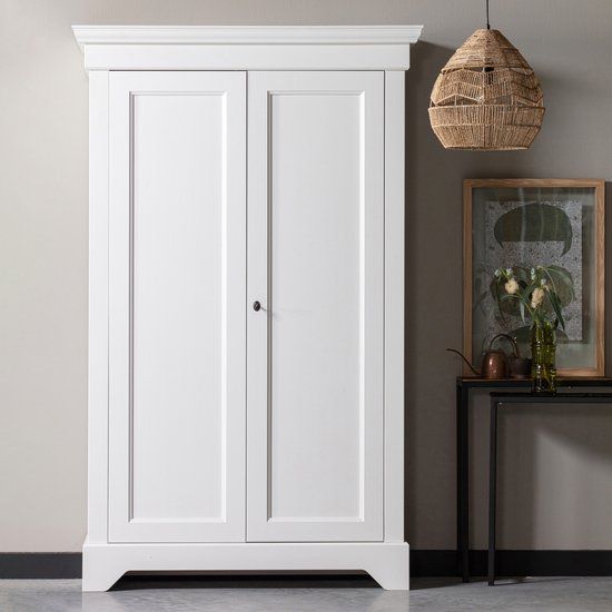 WOOOD Isabel Brocante Kast - Grenen - Wit - 191x118x47cm
